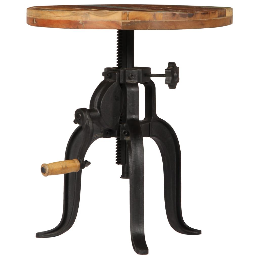 Tavolino 45x(45-62) cm in Legno Massello di Recupero e Ghisa vidaXL