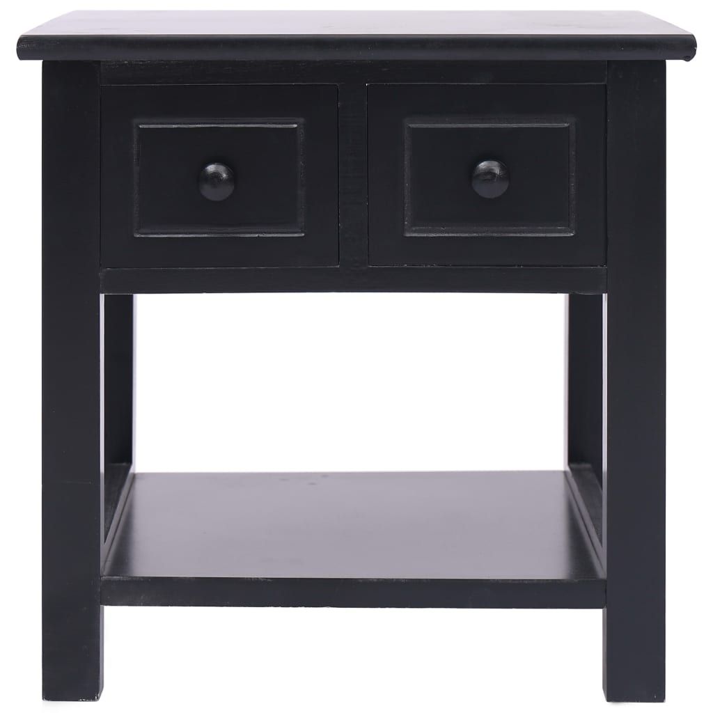 Tavolino Laterale Nero 40x40x40 cm in Legno di Paulownia vidaXL