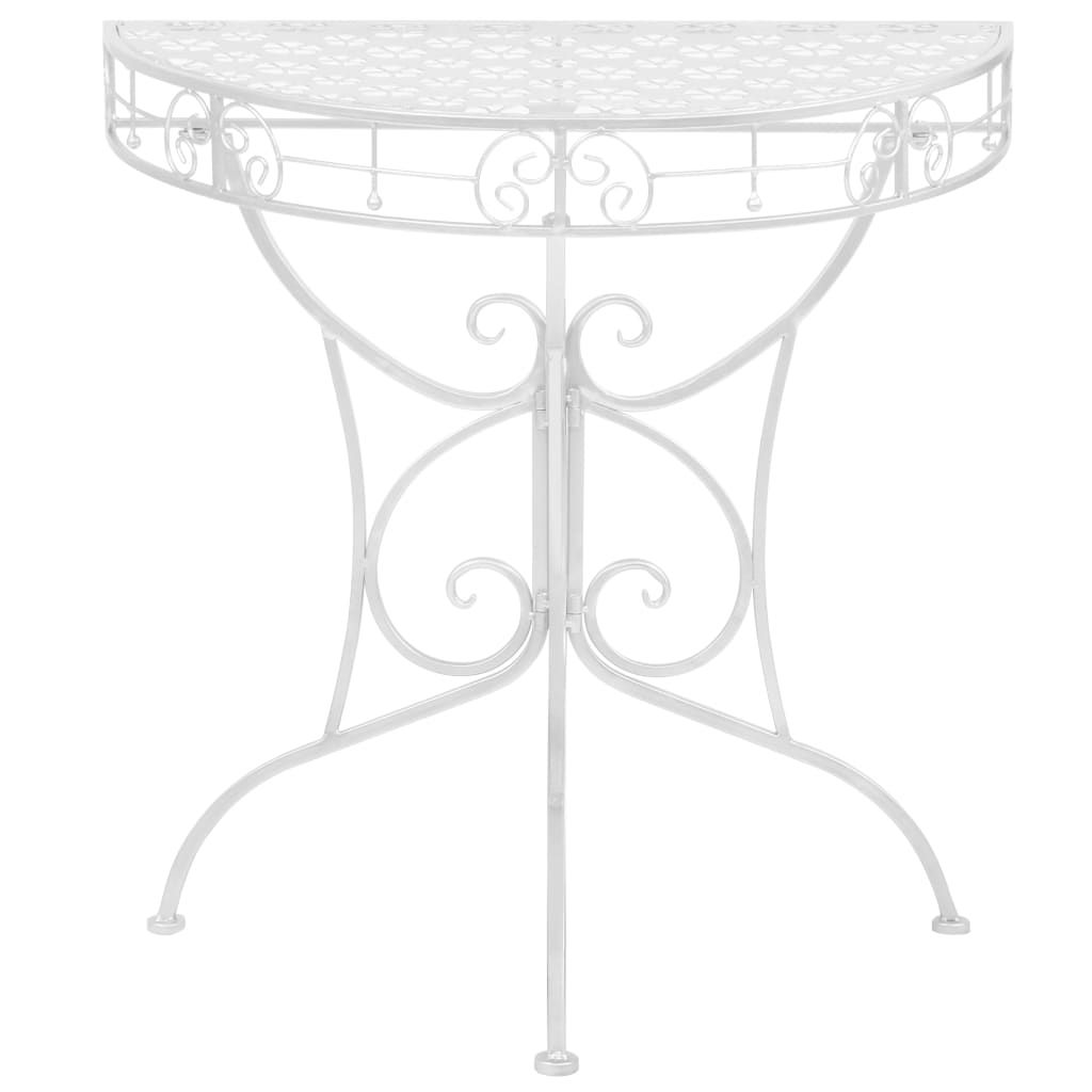 Tavolino Vintage in Metallo Semicircolare 72x36x74 cm Argento vidaXL