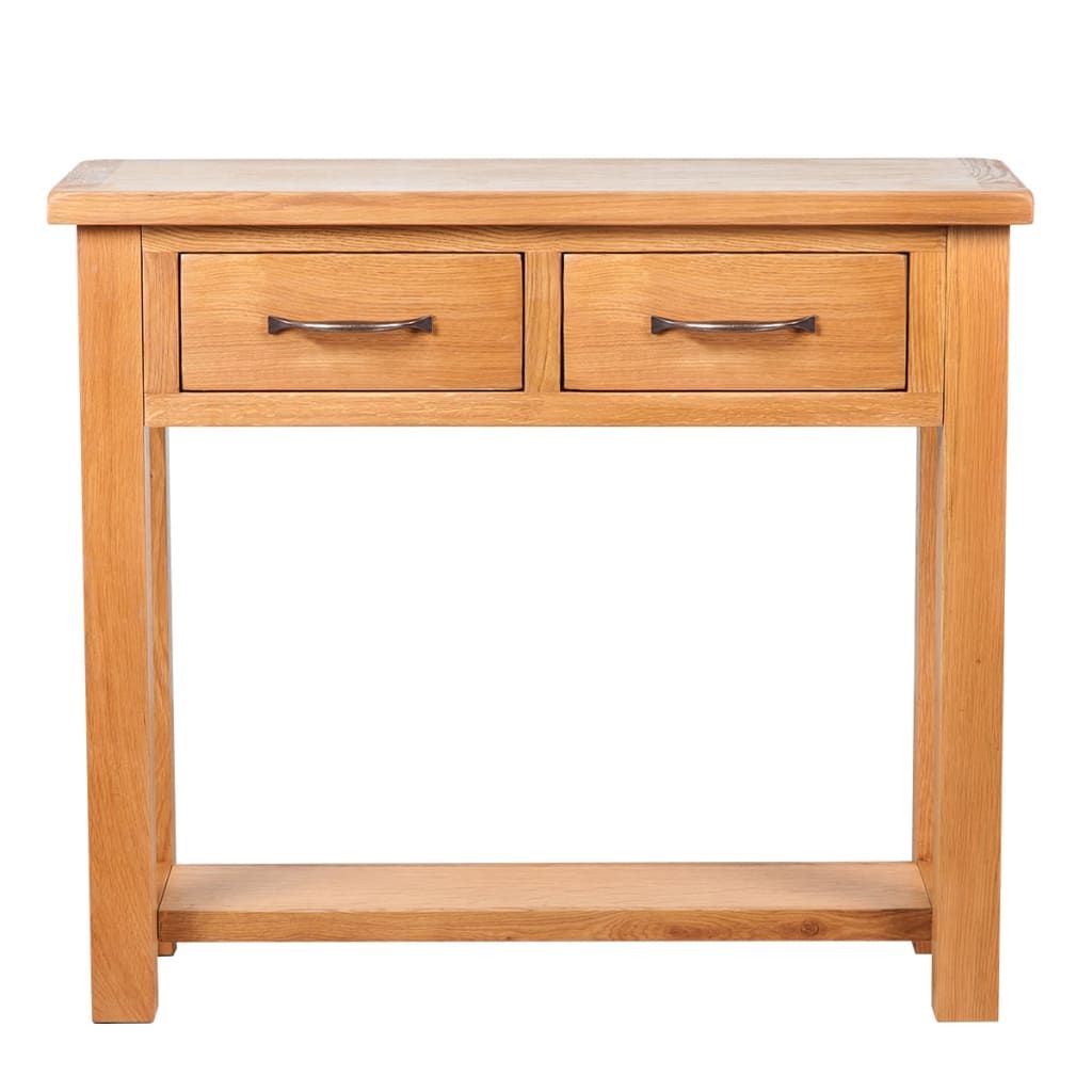 Tavolo Consolle con 2 Cassetti 83x30x73cm in Massello di Rovere vidaXL