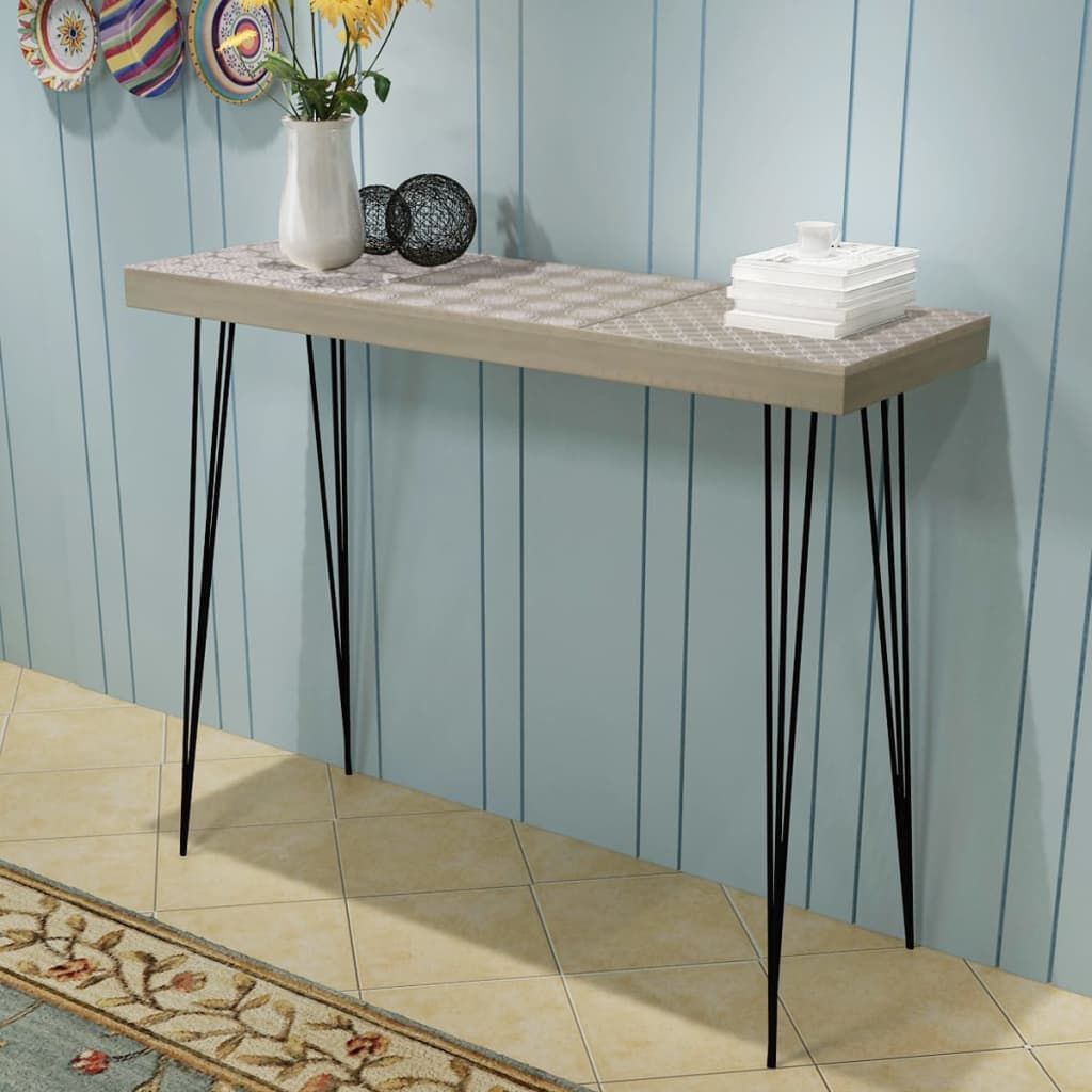 Tavolo Consolle 90x30x71,5 cm Grigio vidaXL