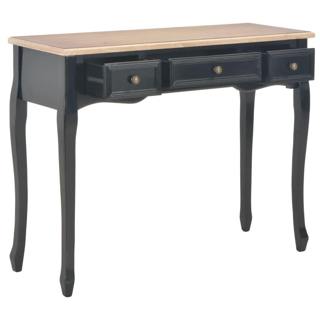 280046  Dressing Console Table with 3 Drawers Black vidaXL