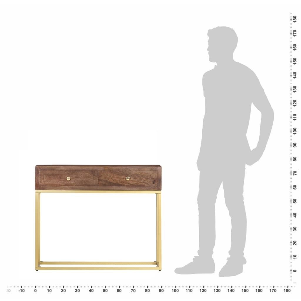 Tavolo Consolle 90x30x75 cm in Legno Massello di Mango vidaXL