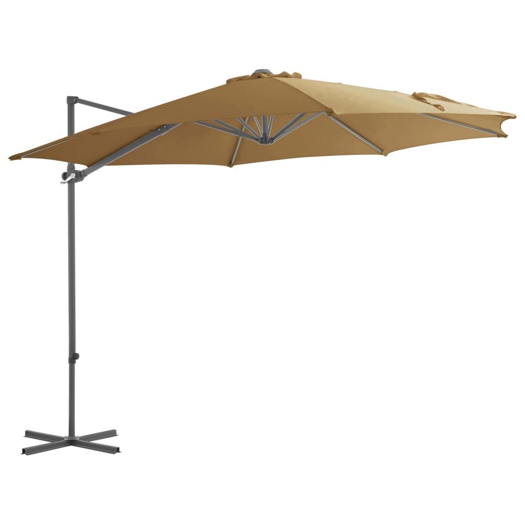 Ombrellone da Giardino con Base Portatile Tortora vidaXL