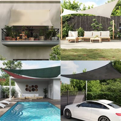 Vela Parasole 160 g/m² Beige 2,5x2,5 m in HDPE vidaXL