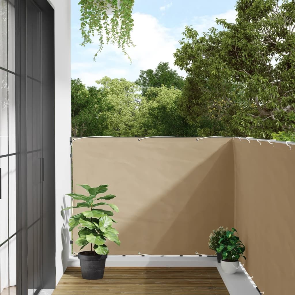 Paravento Balcone Beige 120x600 cm in Tessuto Oxford vidaXL