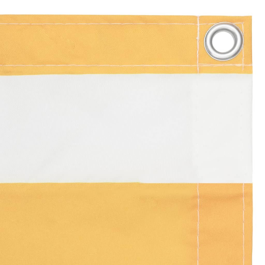 Paravento Balcone Bianco e Giallo 120x400 cm Tessuto Oxford vidaXL