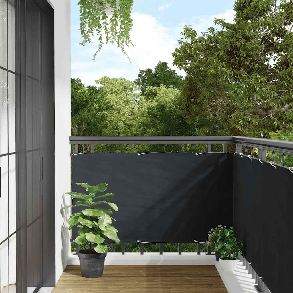 Paravento Balcone Antracite 75x500 cm in Tessuto Oxford vidaXL