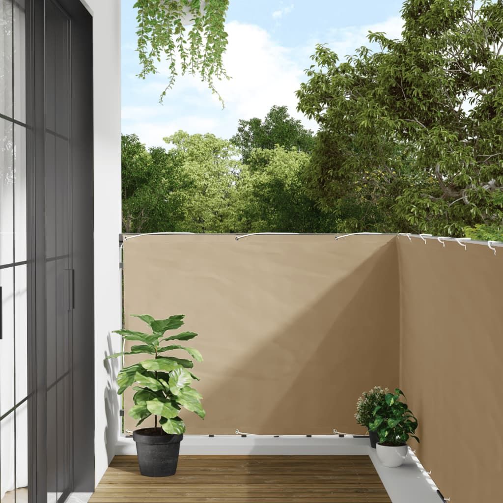 Paravento Balcone Beige 120x300 cm Tessuto Oxford vidaXL
