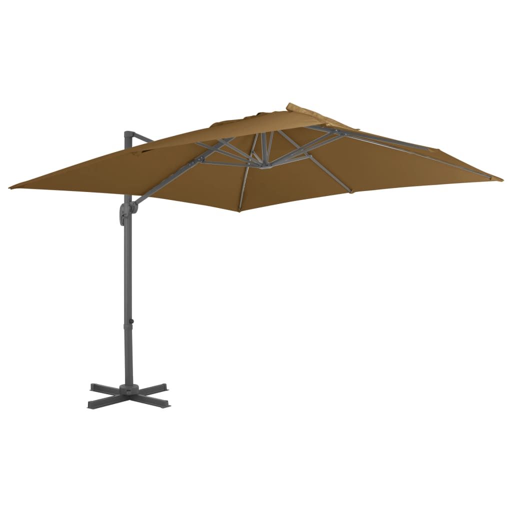 Ombrellone da Giardino con Base Portatile Tortora vidaXL