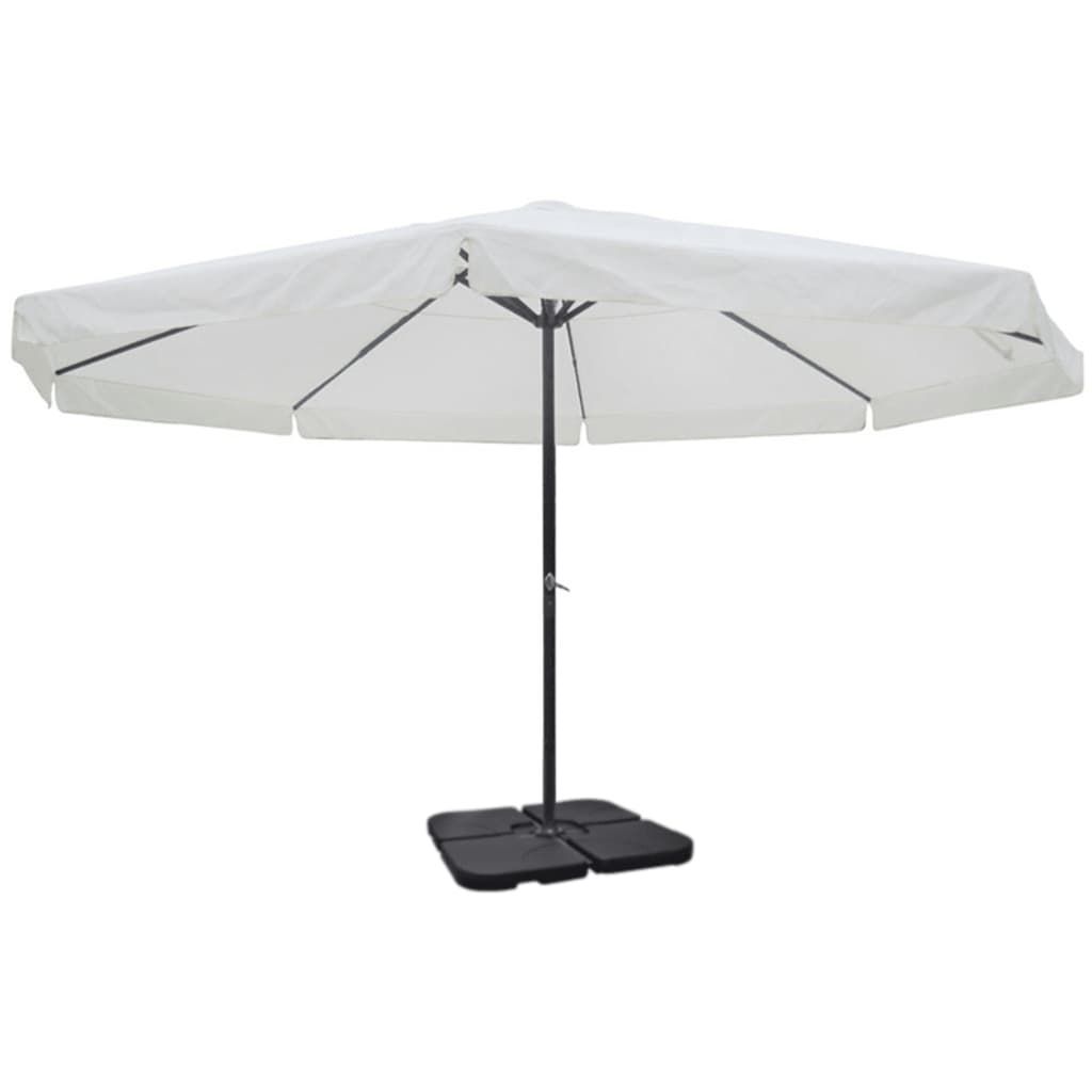 Ombrellone da Giardino in Alluminio con Base Portatile Bianco vidaXL