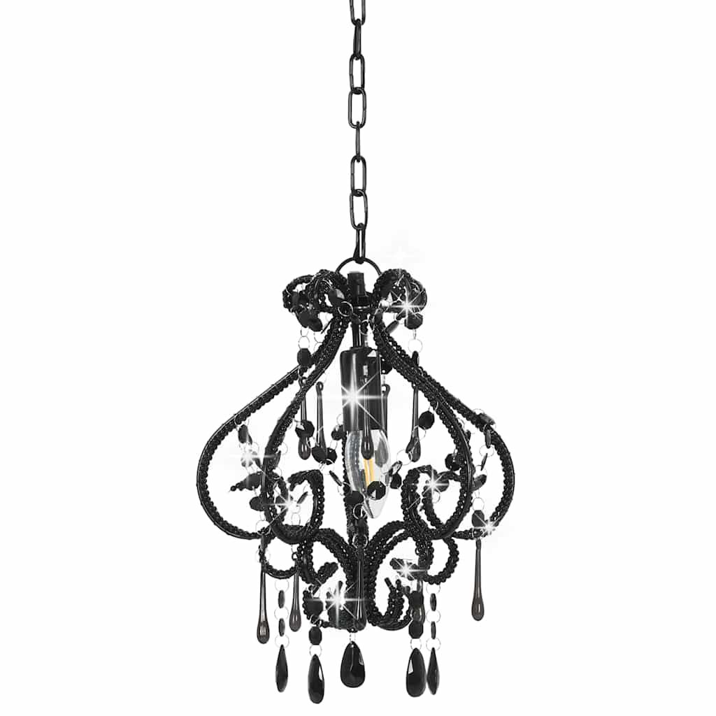 Lampadario con Perle Nero Rotondo E14 vidaXL