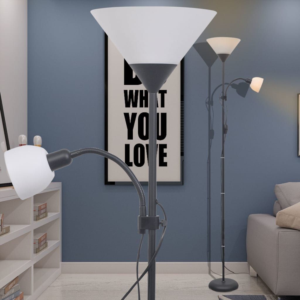 Lampada da Pavimento Nera vidaXL