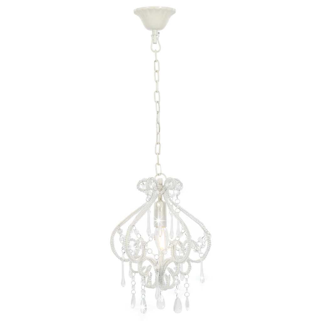 Lampadario con Perle Bianco Rotondo E14 vidaXL
