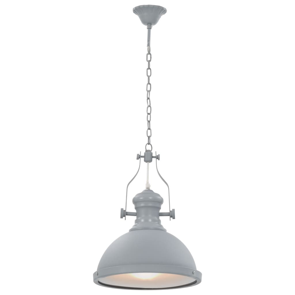 Lampadario Grigio Rotondo E27 vidaXL