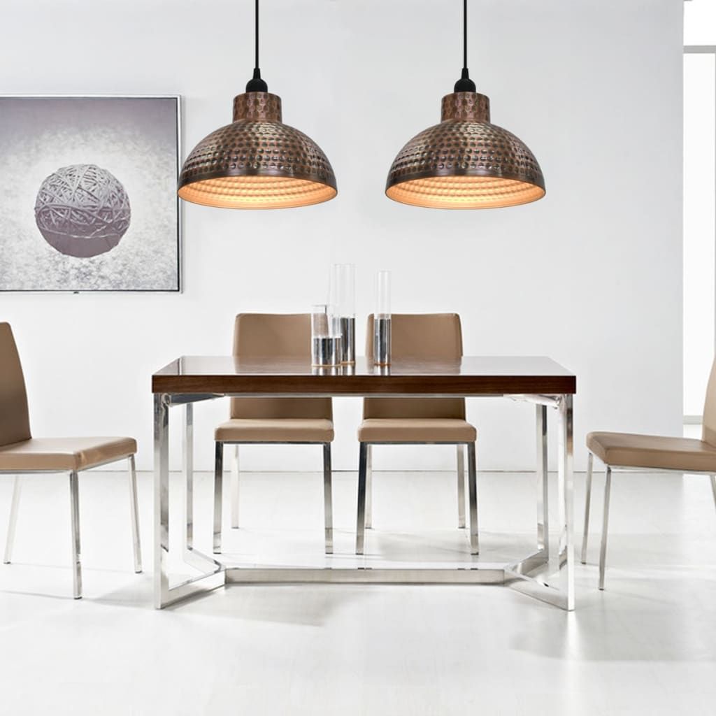 Lampadari 2 p Semisferici Color Rame vidaXL