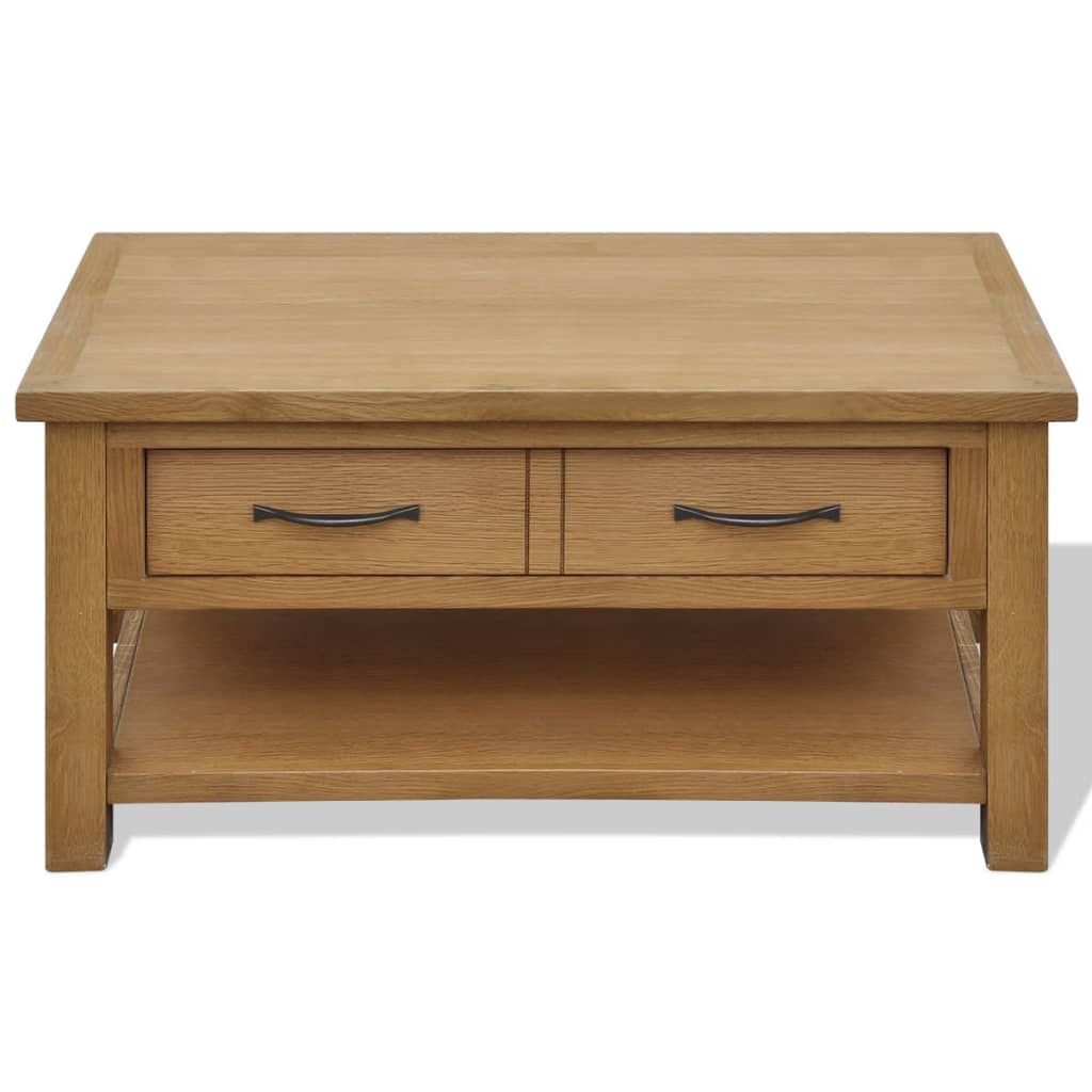 Tavolino da Salotto 88x53x45 cm in Legno Massello di Rovere vidaXL