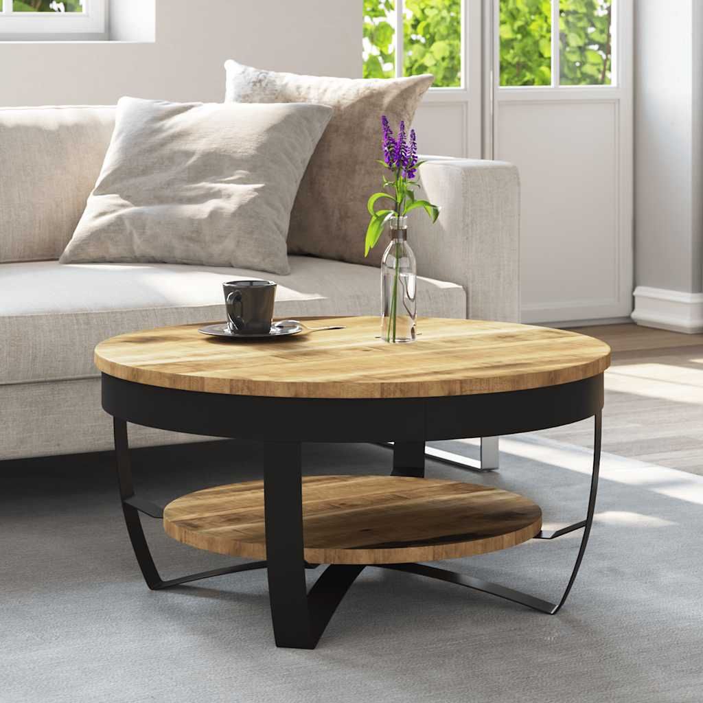 Tavolino da Salotto in Legno Massello Grezzo di Mango 65x32 cm vidaXL