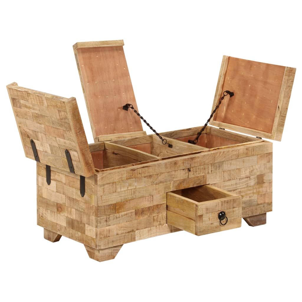 Tavolino da Salotto in Legno Massello di Mango 80x40x35 cm vidaXL