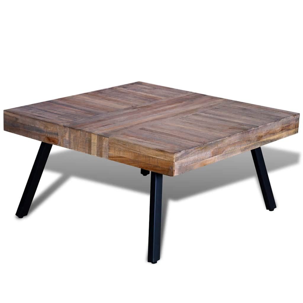 Tavolino da Salotto Quadrato in Legno di Recupero di Teak vidaXL