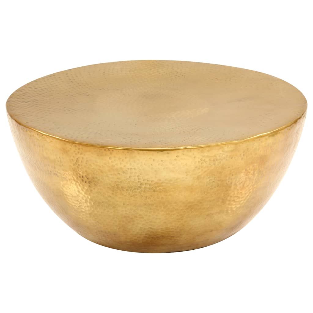Tavolino da Salotto in Alluminio Martellato 70x30 cm Ottone vidaXL