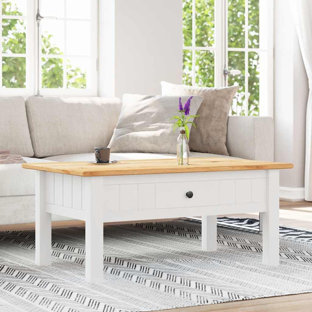 Tavolino Salotto Bianco 100x60x43,5cm Pino Massello Panama Range vidaXL
