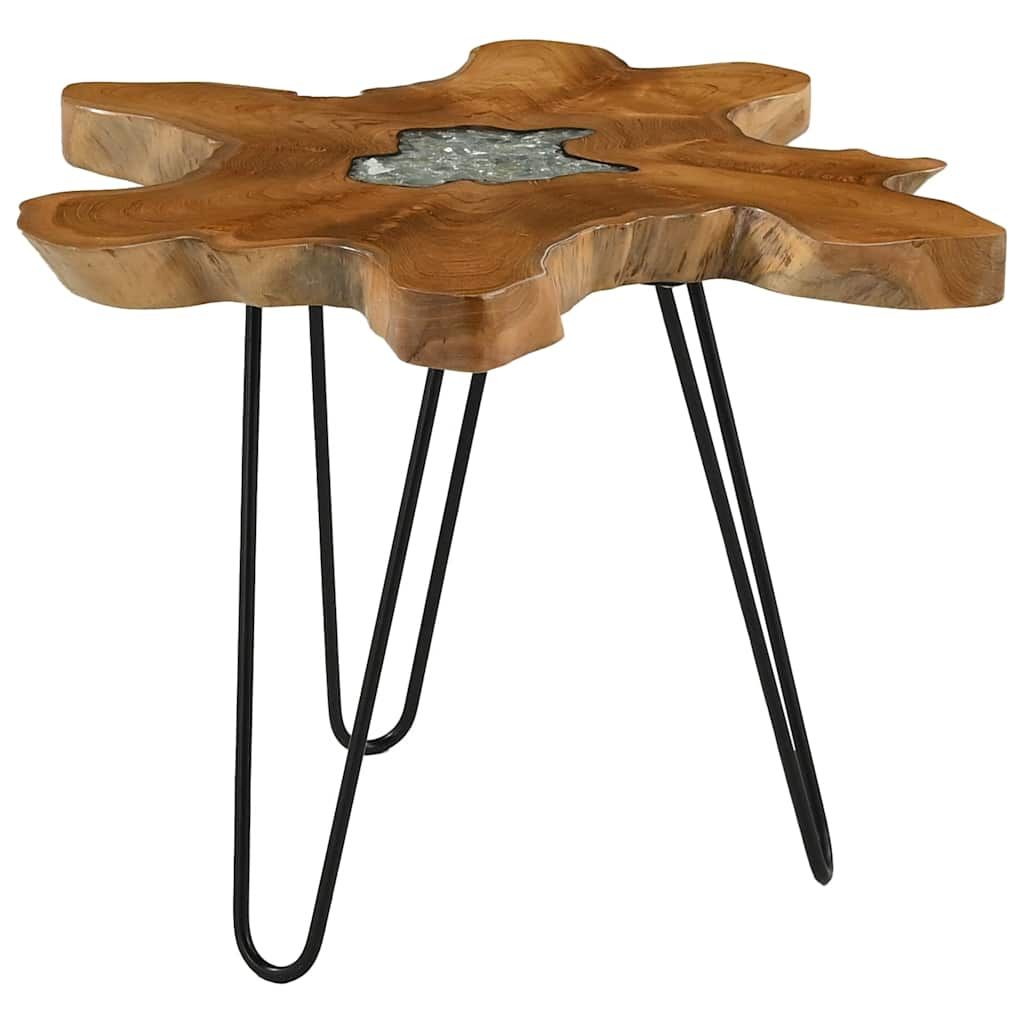 Tavolino da Salotto 70x45 cm Legno Massello Teak e Poliresina vidaXL