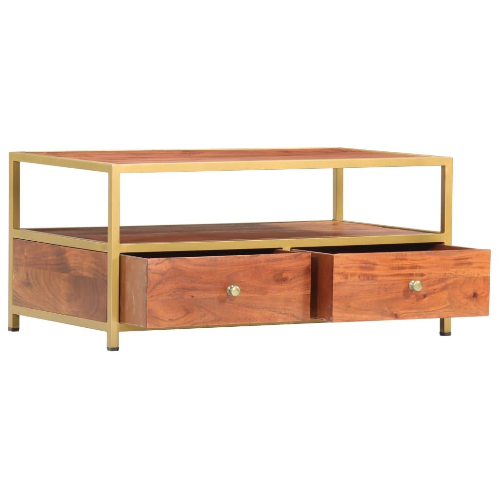 Tavolino da Salotto 90x50x40 cm in Legno Massello di Acacia vidaXL