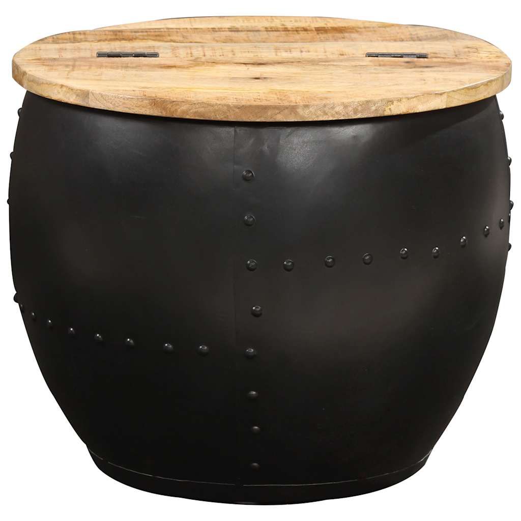 Tavolino da Salotto Rotondo 53x43 cm in Legno Massello di Mango vidaXL