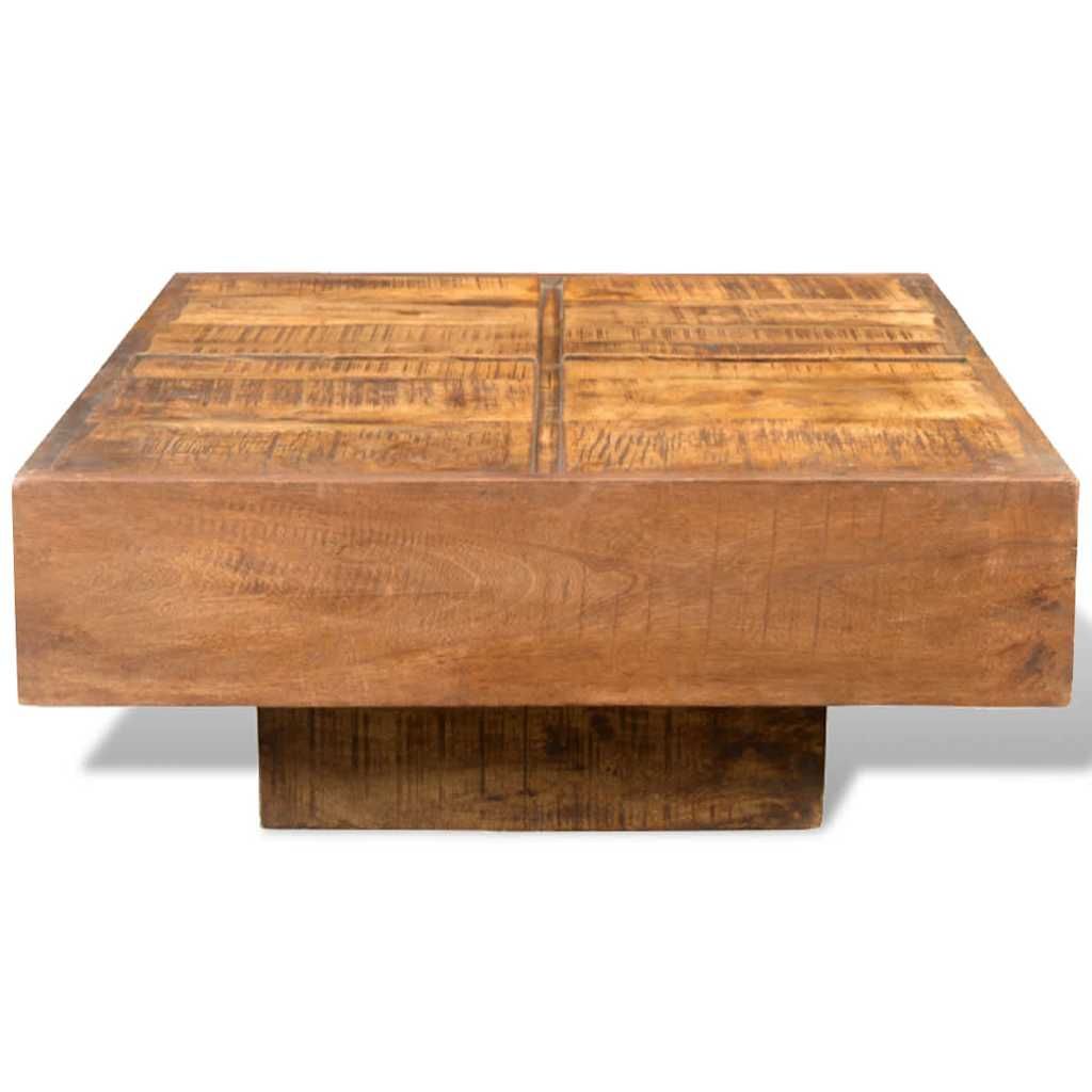 Tavolino da Salotto Marrone Quadrato in Legno Massello di Mango vidaXL
