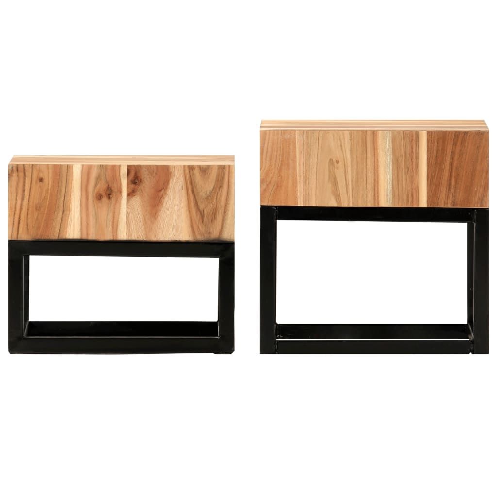 Tavolini 2 pz in Legno Massello di Acacia vidaXL