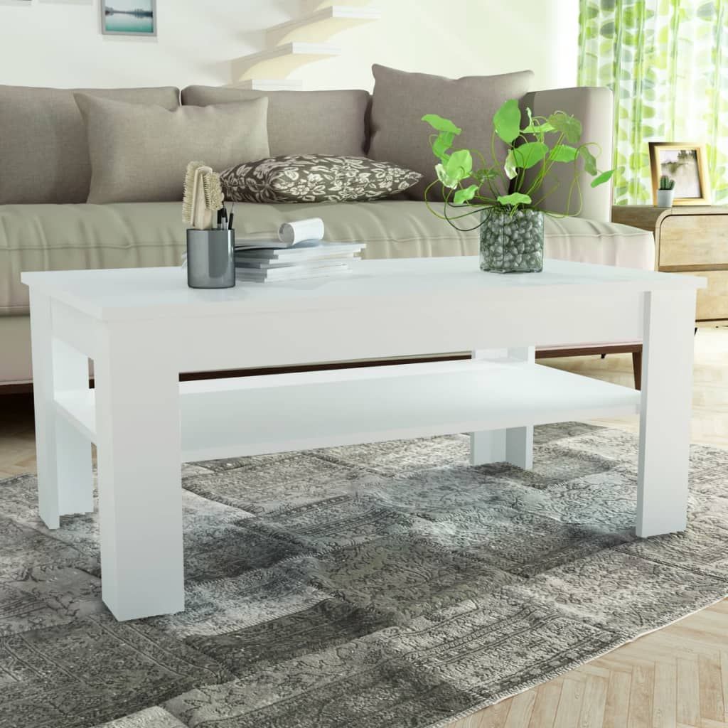 Tavolino da Salotto in Legno Multistrato 110x65x48 cm Bianco vidaXL