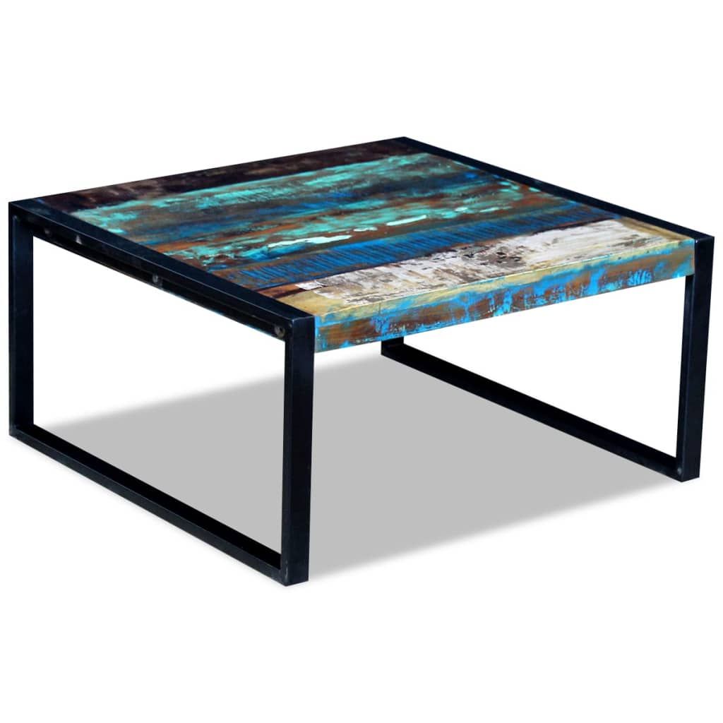 Tavolino da Salotto in Legno Massello Anticato 80x80x40 cm vidaXL