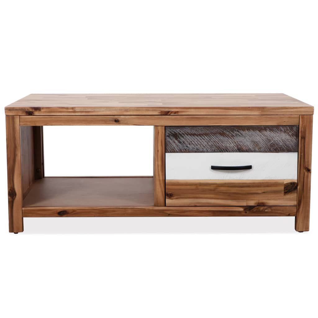 Tavolino da Salotto in Legno Massello d'Acacia 90x50x37,5 cm vidaXL