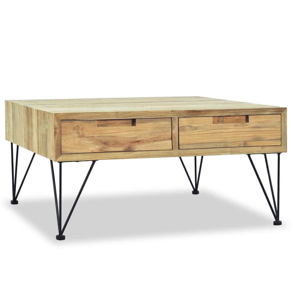 Tavolino da Salotto 80x80x40 cm in Legno Massello di Teak vidaXL