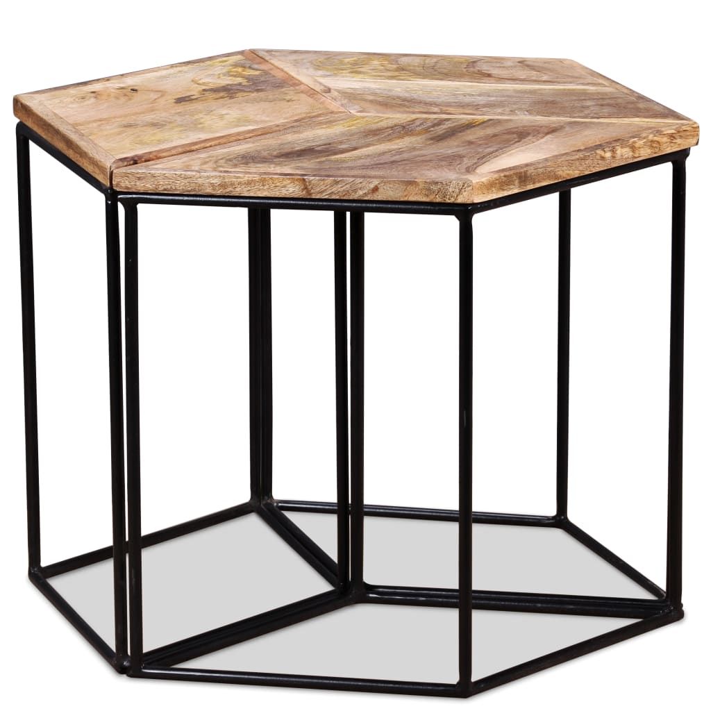 Tavolino da Salotto in Legno Massello di Mango 56x48x40 cm vidaXL