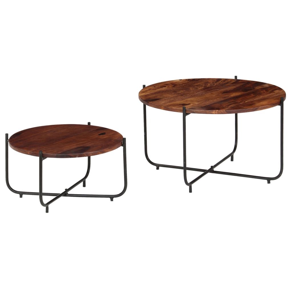Set Tavolini da Salotto 2 pz in Massello di Acacia 60x35 cm vidaXL