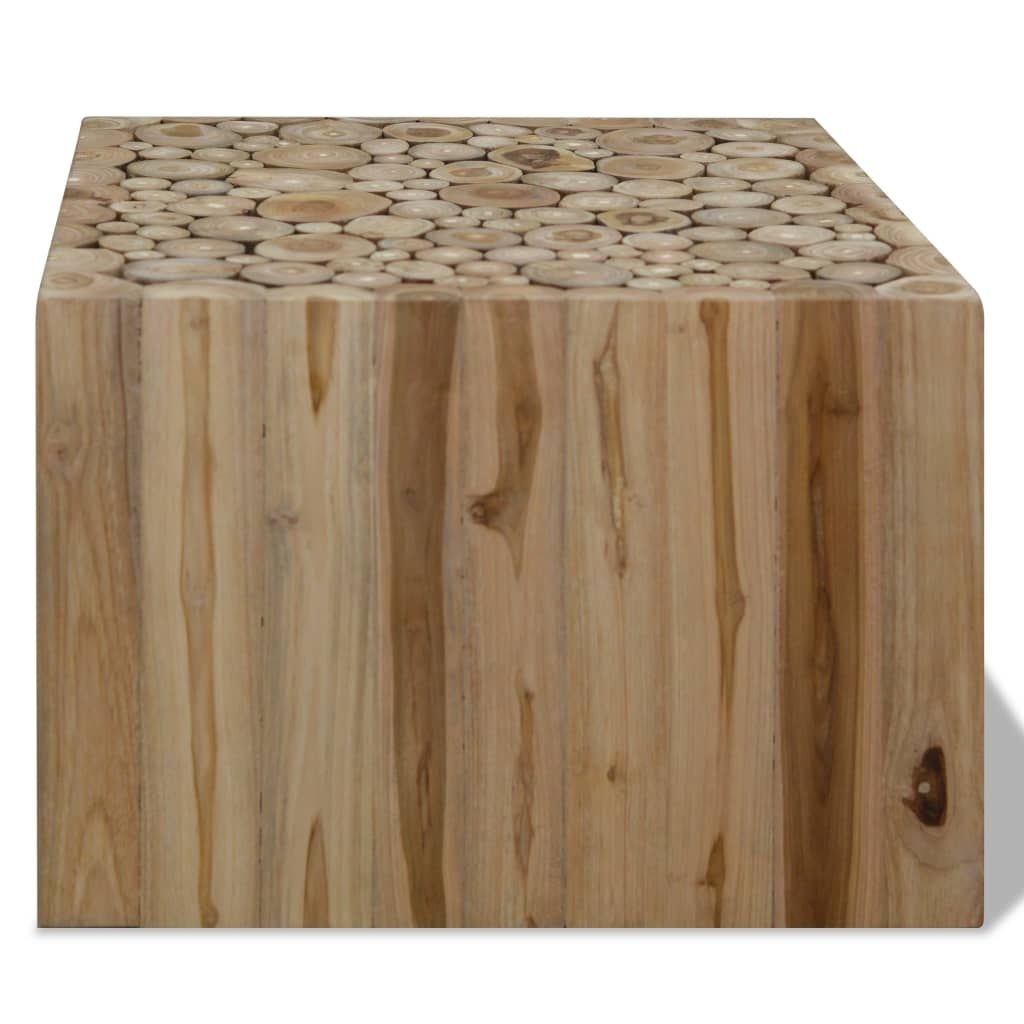 Tavolino da Salotto in Legno di Teak Autentico 50x50x35 cm vidaXL