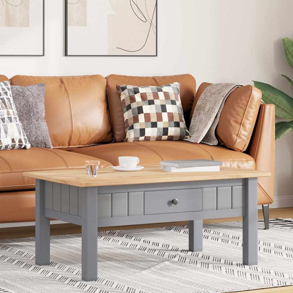 Tavolino Salotto Grigio 100x60x43,5cm Pino Massello Panama Range vidaXL