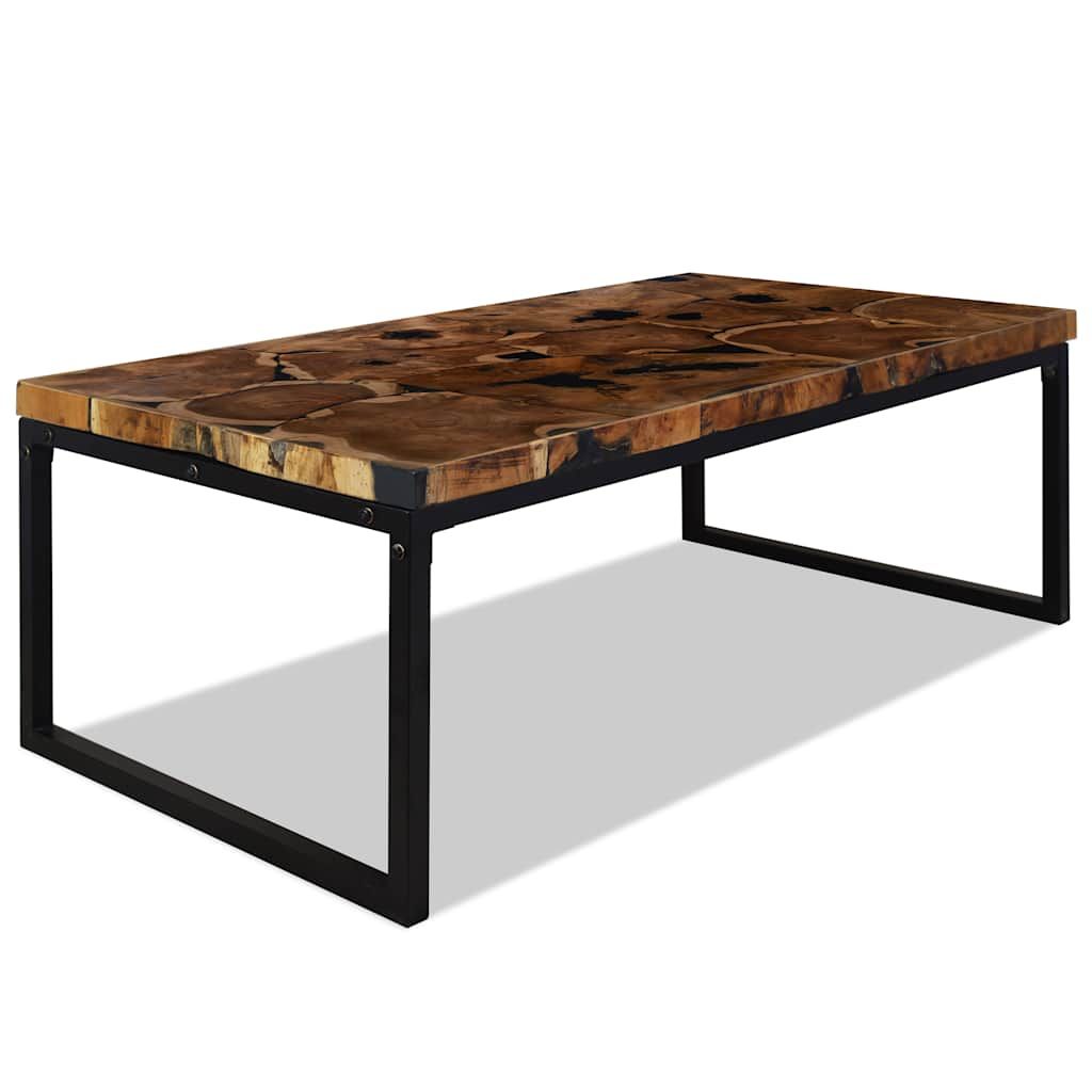 Tavolino da Salotto in Legno di Teak e Resina 110x60x40 cm vidaXL
