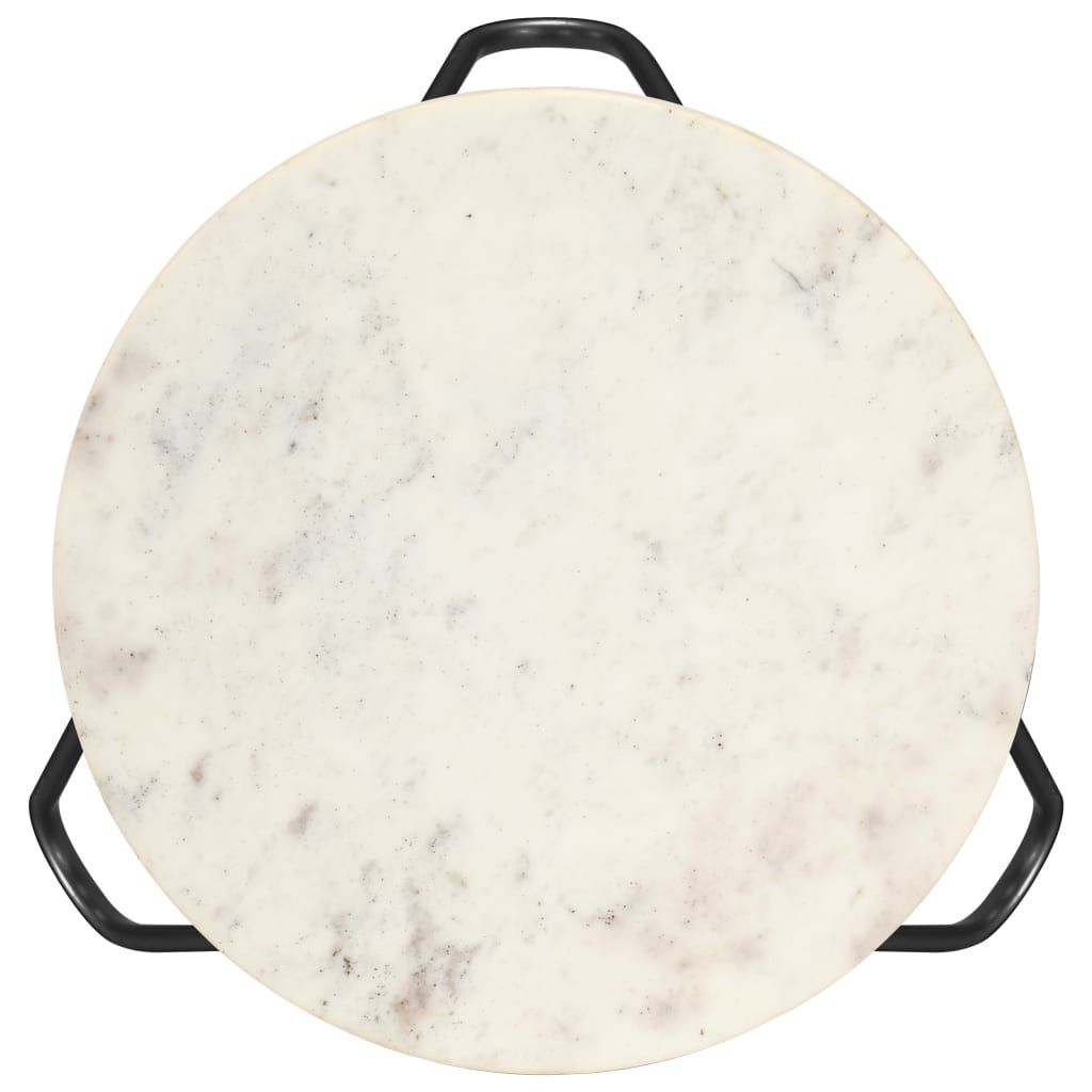 Tavolino da Salotto Bianco 40x40x40cm Pietra Vera Testura Marmo vidaXL