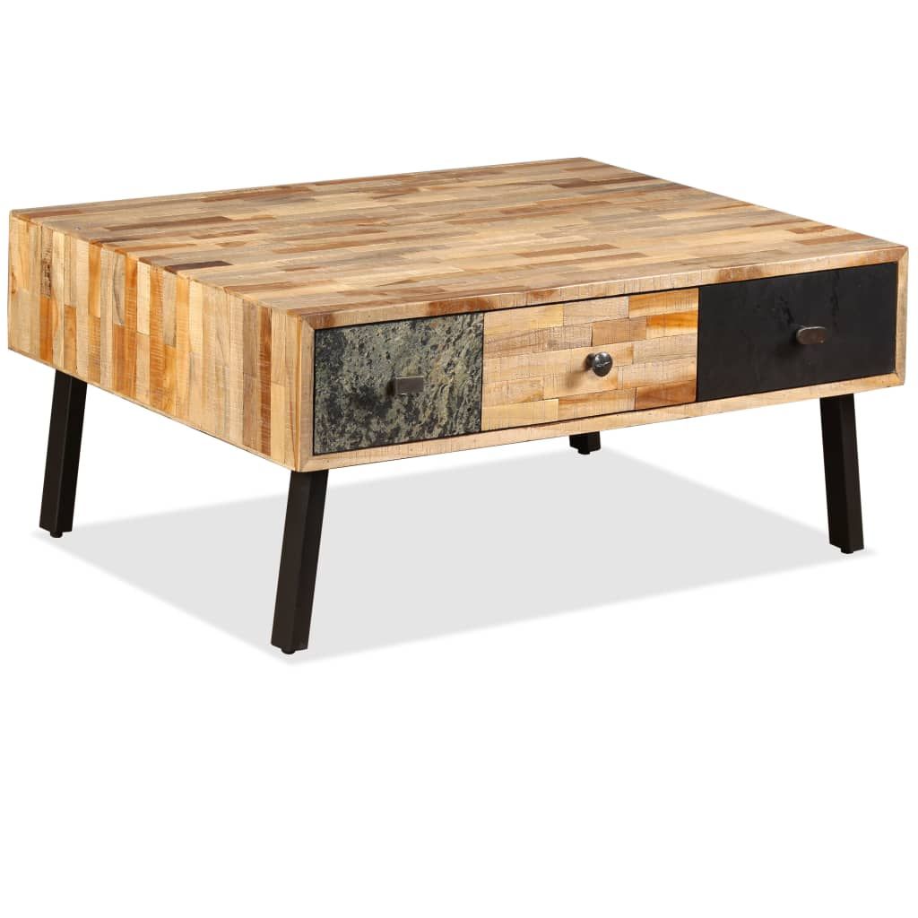 Tavolino da Salotto in Legno di Teak di Recupero 90x65x40 cm vidaXL