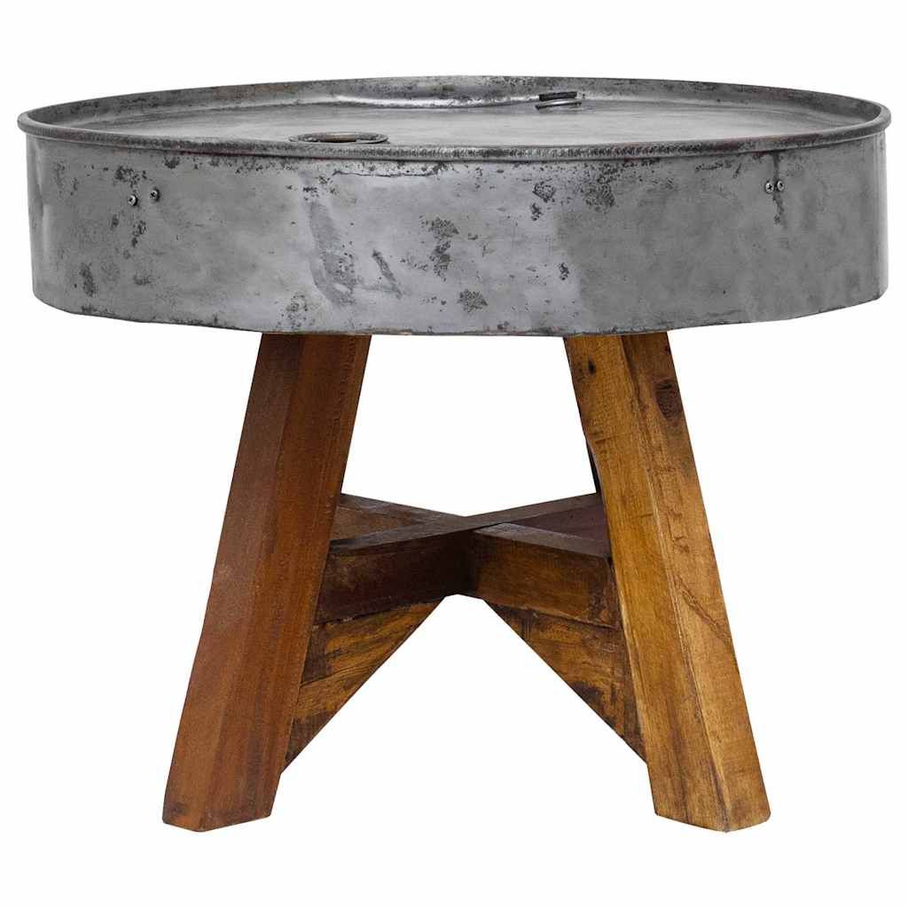 Tavolino da Salotto in Legno di Recupero Misto 60x45cm Argento vidaXL