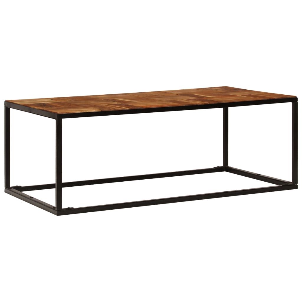 Tavolino 110x60x40 cm in Legno Massello di Acacia e Acciaio vidaXL