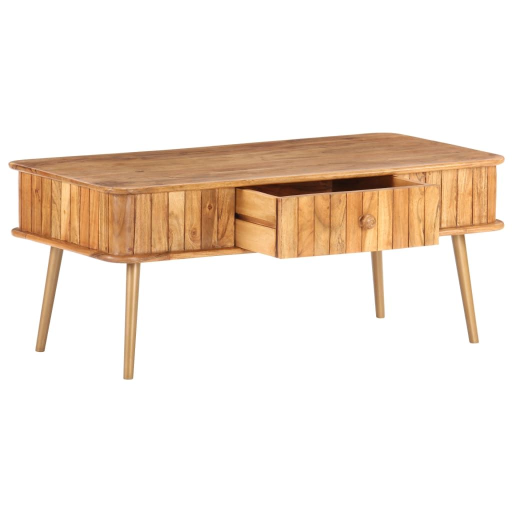Tavolino da Salotto 100x50x40 cm in Legno Massello di Acacia vidaXL