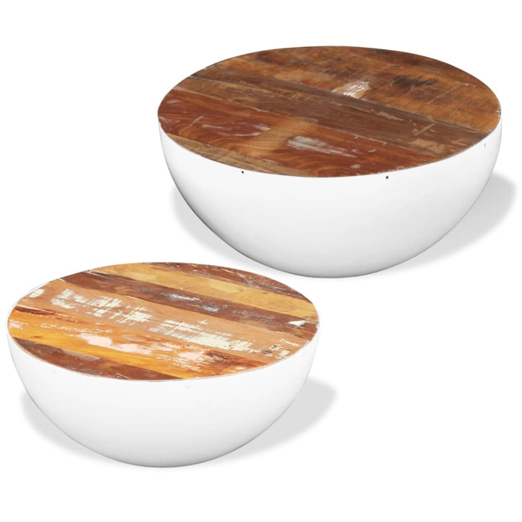 Tavolini da Salotto 2 pz a Forma di Palla in Legno di Recupero vidaXL