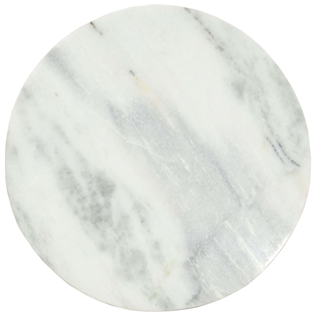 Tavolino da Salotto Bianco e Nero Ø65 cm in Vero Marmo Solido vidaXL