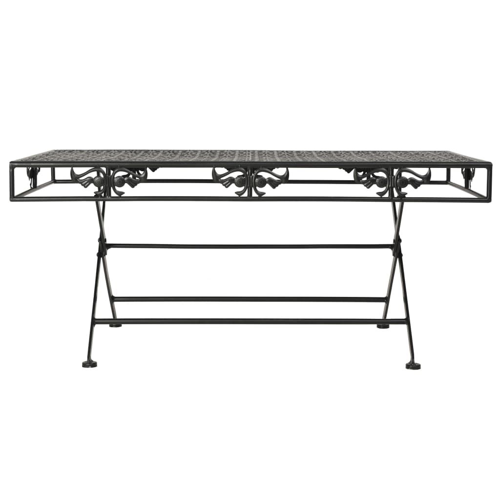 Tavolino da Salotto Pieghevole Vintage Metallo 100x50x45cm Nero vidaXL