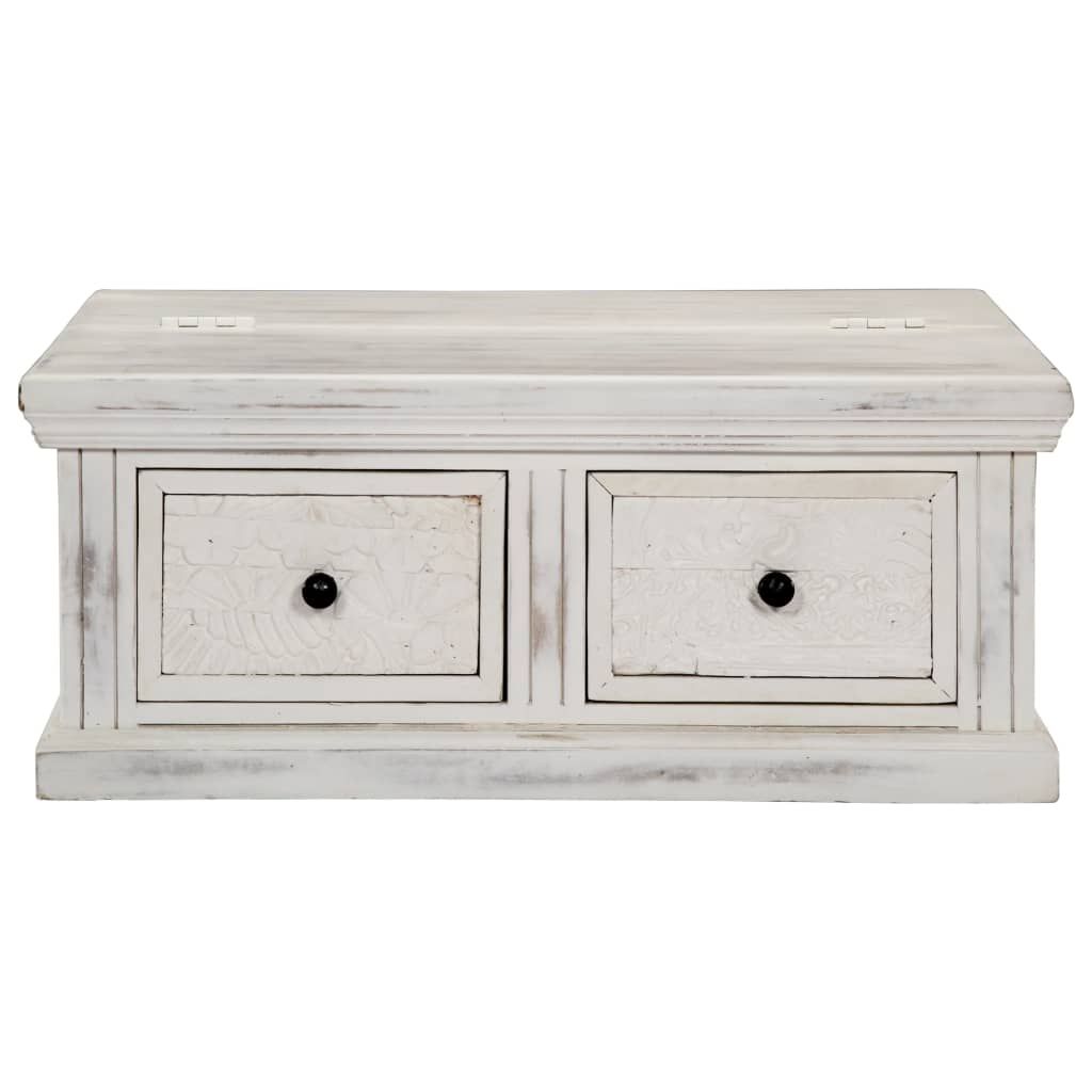 Tavolino da Salotto Bianco 70x70x30 cm Legno Massello di Mango vidaXL