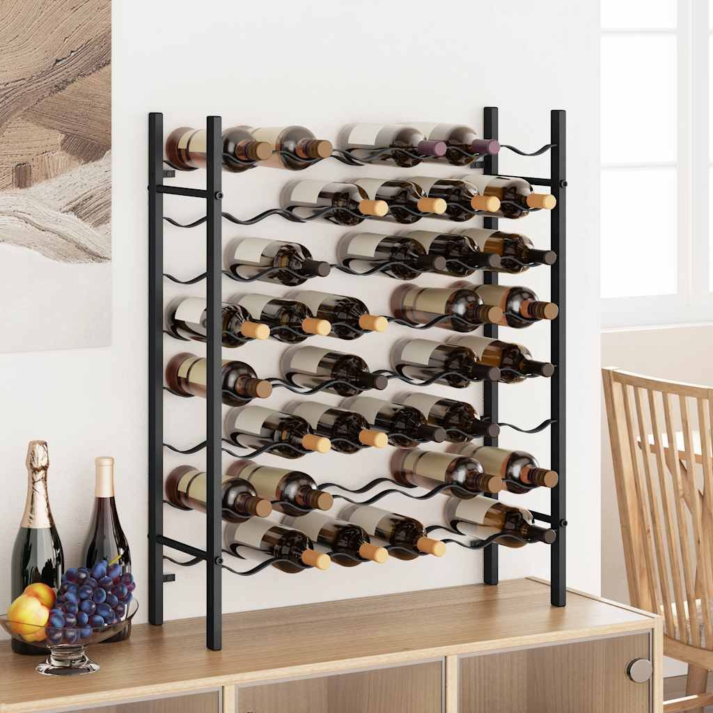 Portabottiglie per 48 Bottiglie di Vino Nero in Metallo vidaXL
